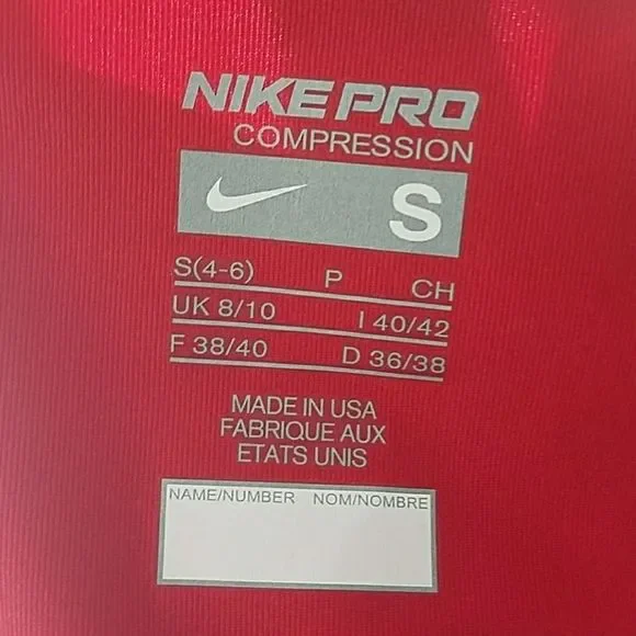 Nike Womens Pro Compression Shirt Red Small Nwt - Picture 8 of 8